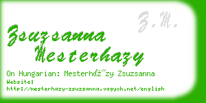 zsuzsanna mesterhazy business card